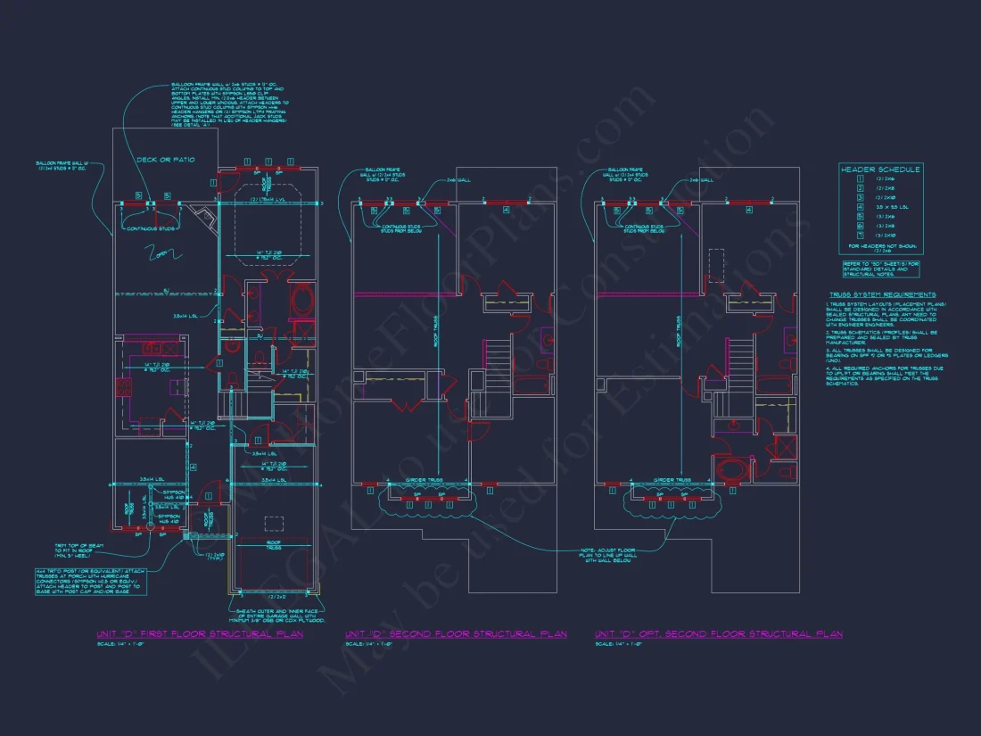 Stylish 3-Bedroom Townhome Plan with CAD and Blueprints