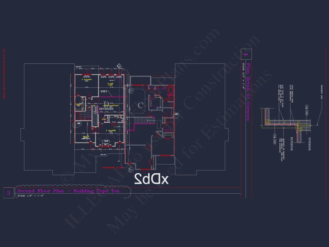 Stylish 3-Bedroom Townhome Plan with CAD and Blueprints