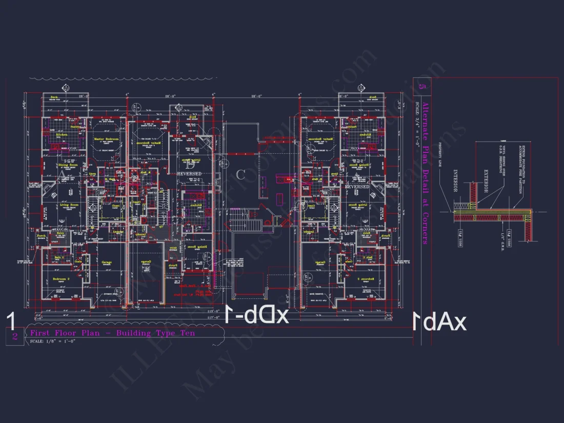 Stylish 3-Bedroom Townhome Plan with CAD and Blueprints