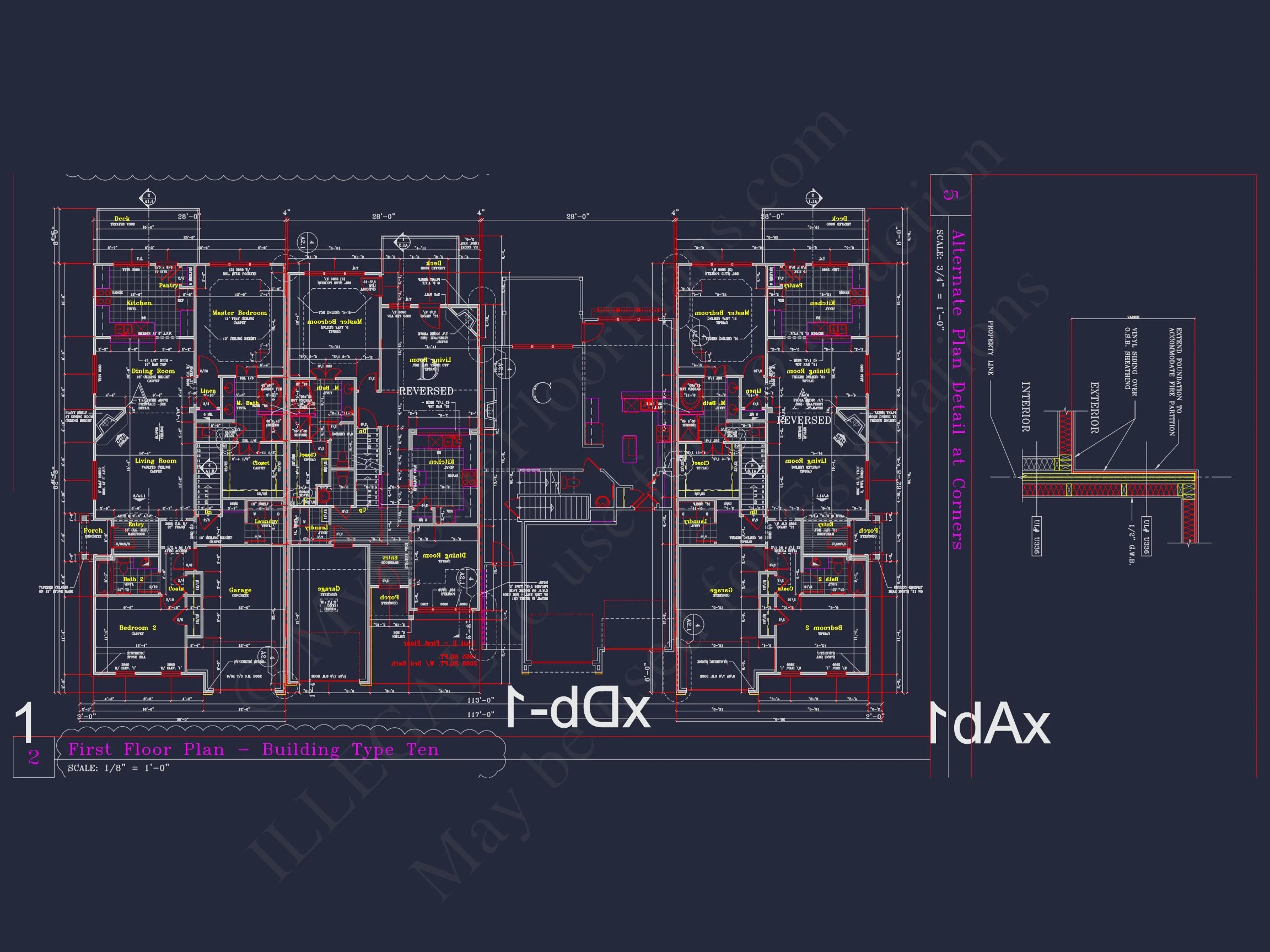 Stylish 3-Bedroom Townhome Plan with CAD and Blueprints