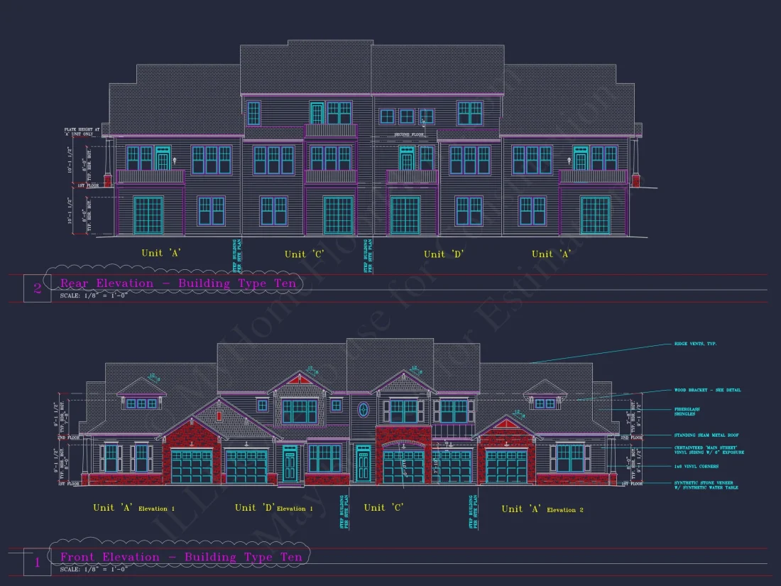 Stylish 3-Bedroom Townhome Plan with CAD and Blueprints