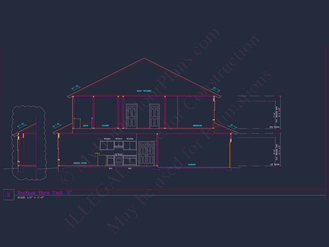 6-Unit Townhome Floor Plan: Detailed CAD Blueprint for Stunning Architecture Designs
