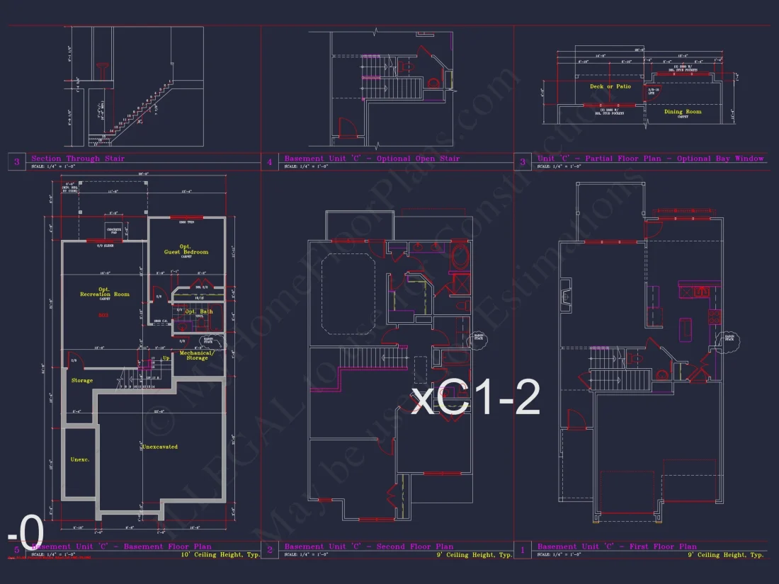 6-Unit Townhome Floor Plan: Detailed CAD Blueprint for Stunning Architecture Designs