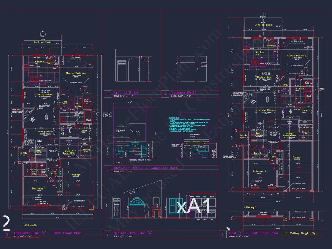 6-Unit Townhome Floor Plan: Detailed CAD Blueprint for Stunning Architecture Designs