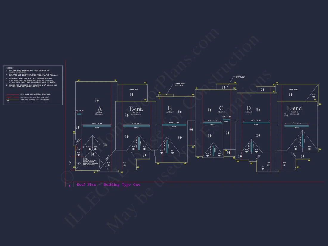 6-Unit Townhome Floor Plan: Detailed CAD Blueprint for Stunning Architecture Designs