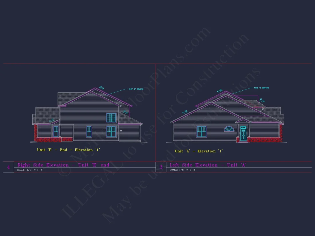 6-Unit Townhome Floor Plan: Detailed CAD Blueprint for Stunning Architecture Designs