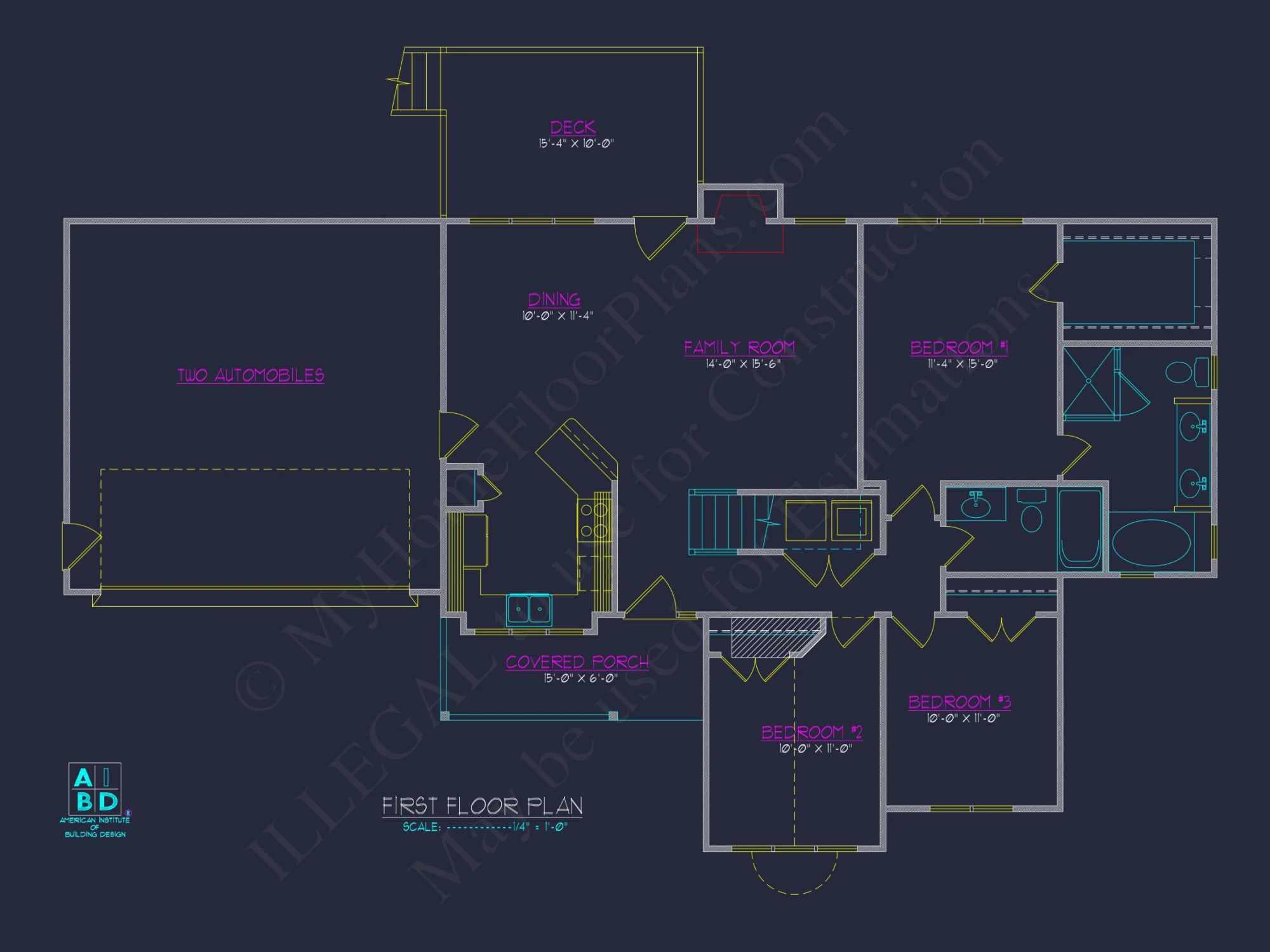 Modern 2-Story house Plan with 3 Bedrooms, 2 Baths, and Garage