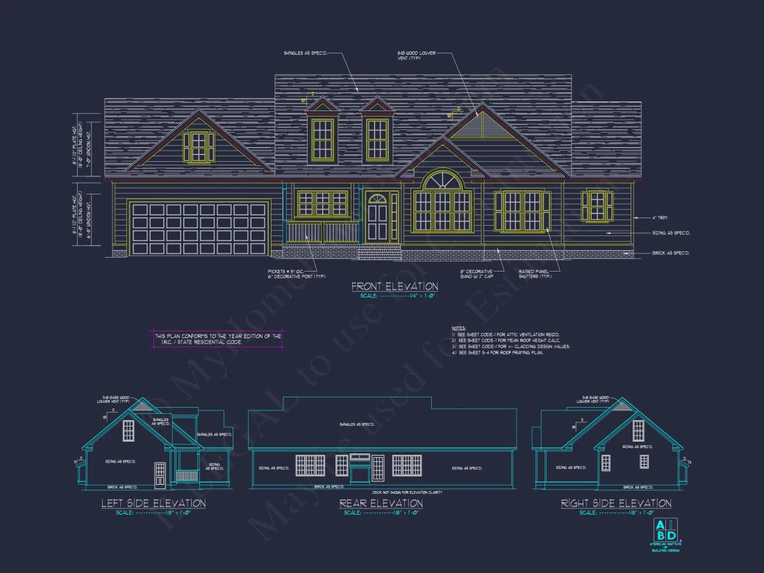 Modern 2-Story house Plan with 3 Bedrooms, 2 Baths, and Garage