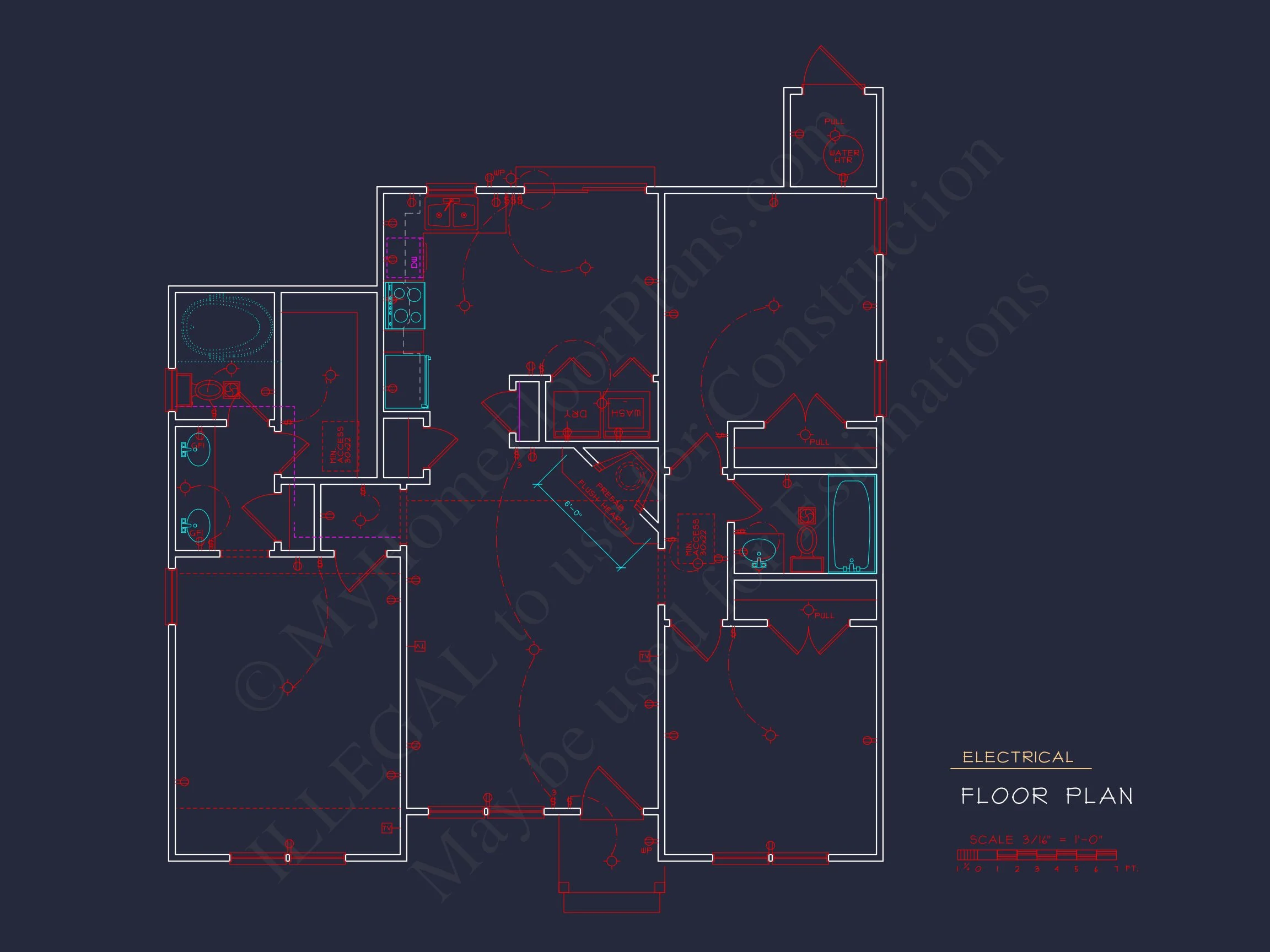 8-1425 HOUSE PLAN - 3 Bedroom House Floor Plan with Walk-In Closet and Patio 6 3 Bedroom house Floor Plan with Walk-In Closet and Patio