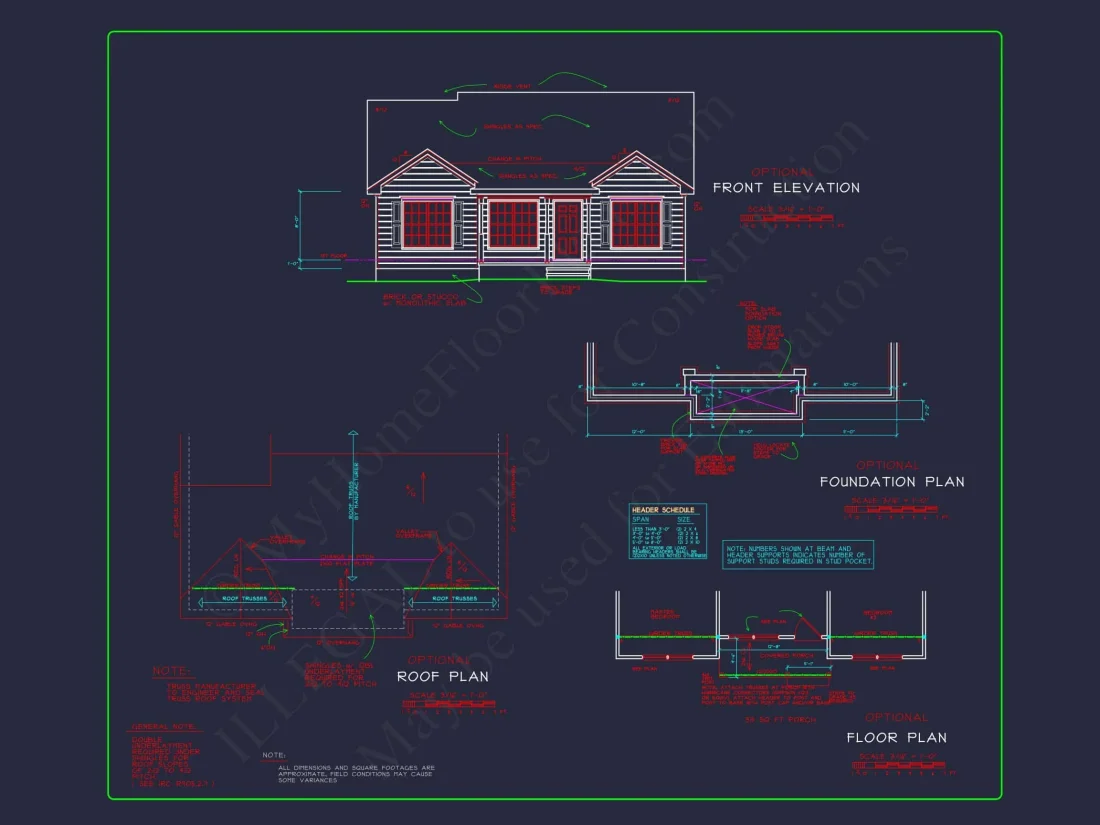 3 Bedroom house Floor Plan with Walk-In Closet and Patio