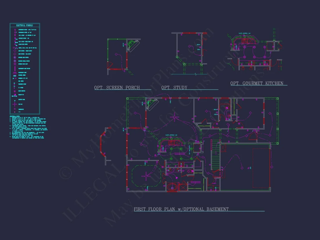 Elegant house Plan with Detailed Blueprint and Modern CAD Designs