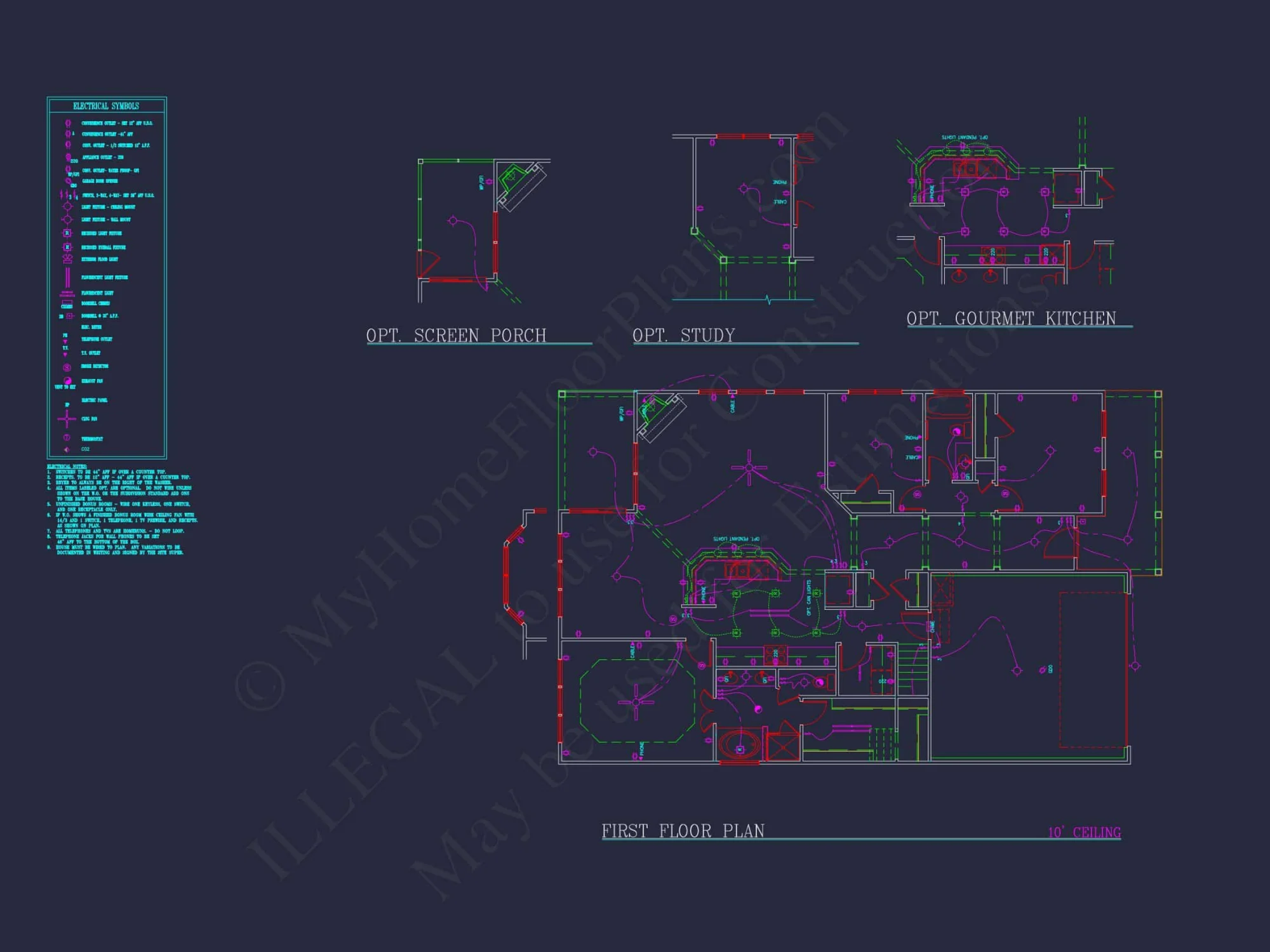 Elegant house Plan with Detailed Blueprint and Modern CAD Designs