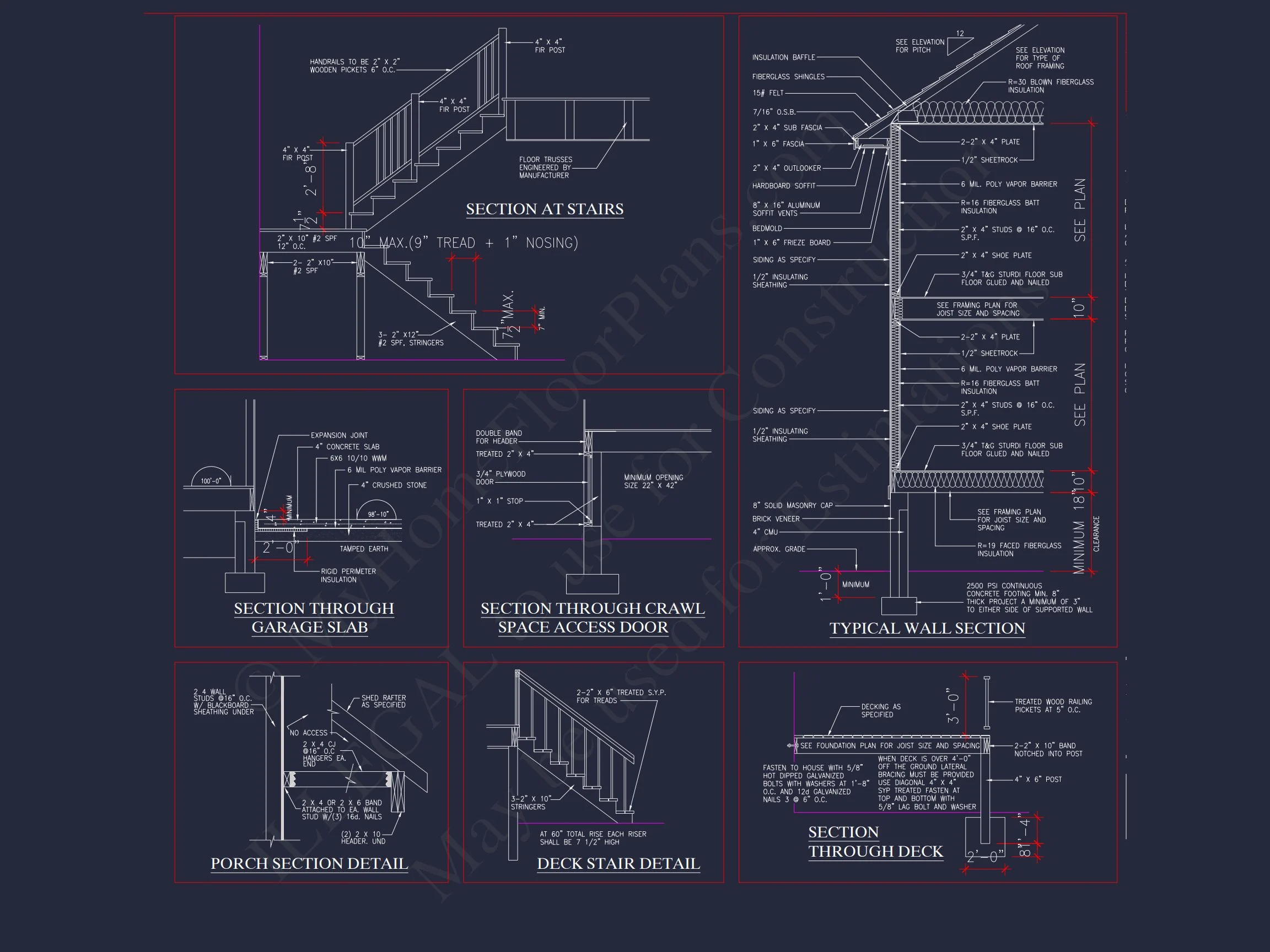 Traditional Craftsman house Plan: 2-Story Blueprint with CAD Design