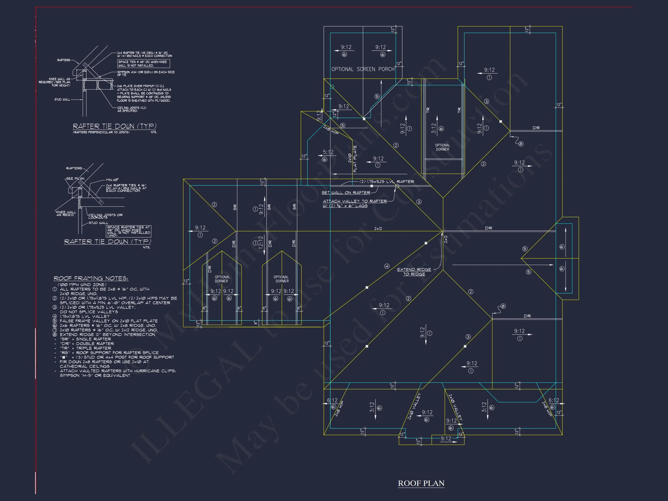 Traditional Craftsman house Plan: 2-Story Blueprint with CAD Design