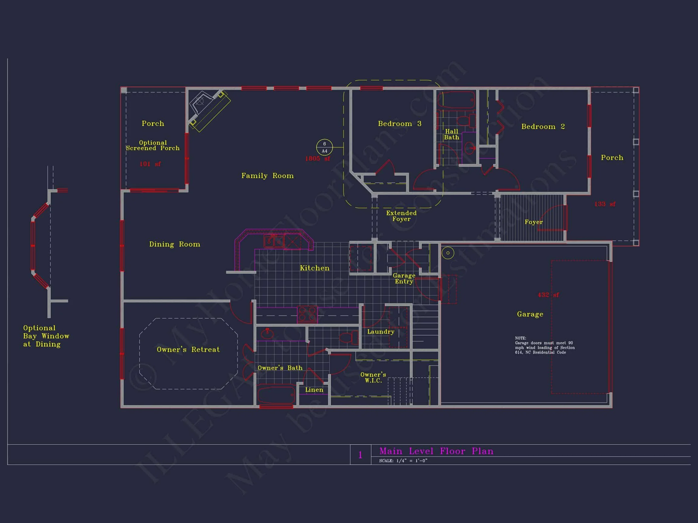 Craftsman house Floor Plan with CAD Blueprints and Designs
