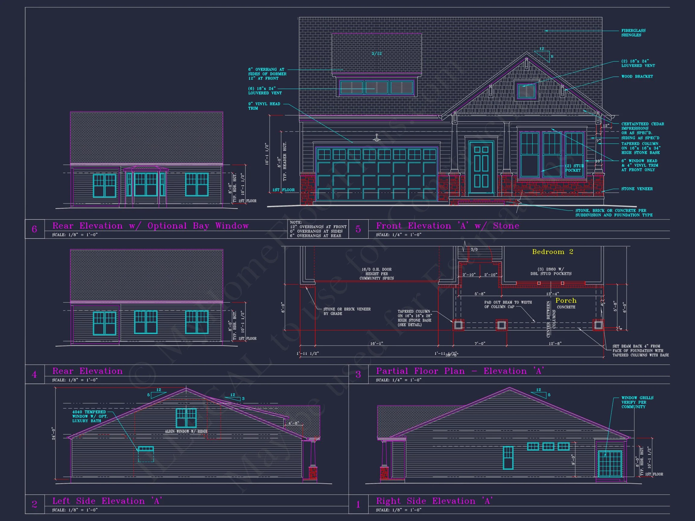 Craftsman house Floor Plan with CAD Blueprints and Designs