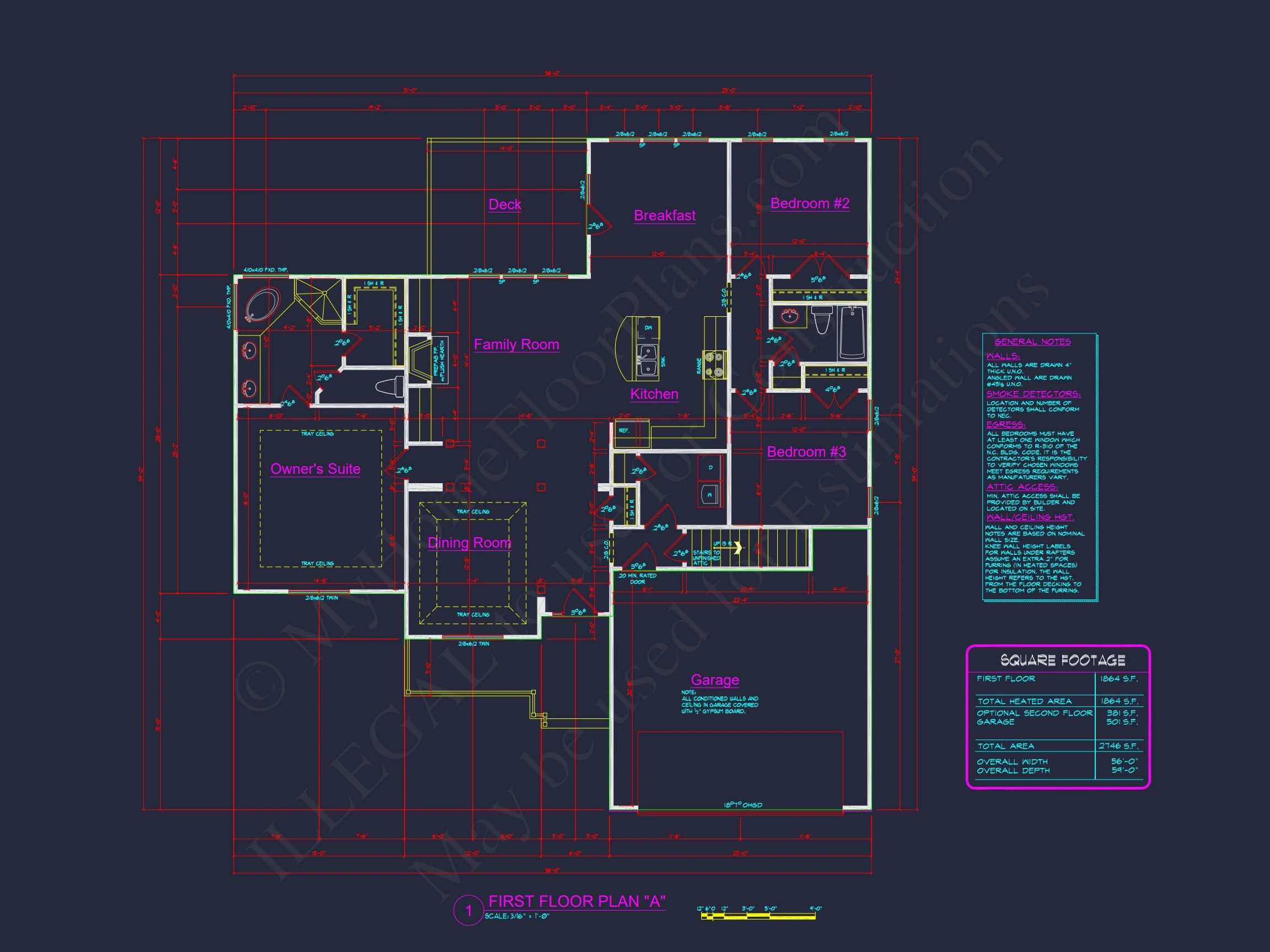 8-1006 HOUSE PLAN - Elegant House Plan with 3 Bedrooms | CAD & Architectural Designs 18 Elegant house Plan with 3 Bedrooms