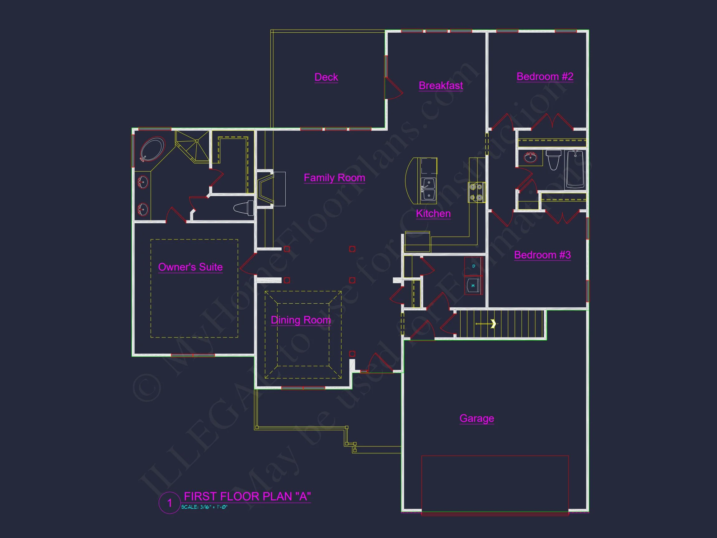 8-1006 HOUSE PLAN - Elegant House Plan with 3 Bedrooms | CAD & Architectural Designs 14 Elegant house Plan with 3 Bedrooms