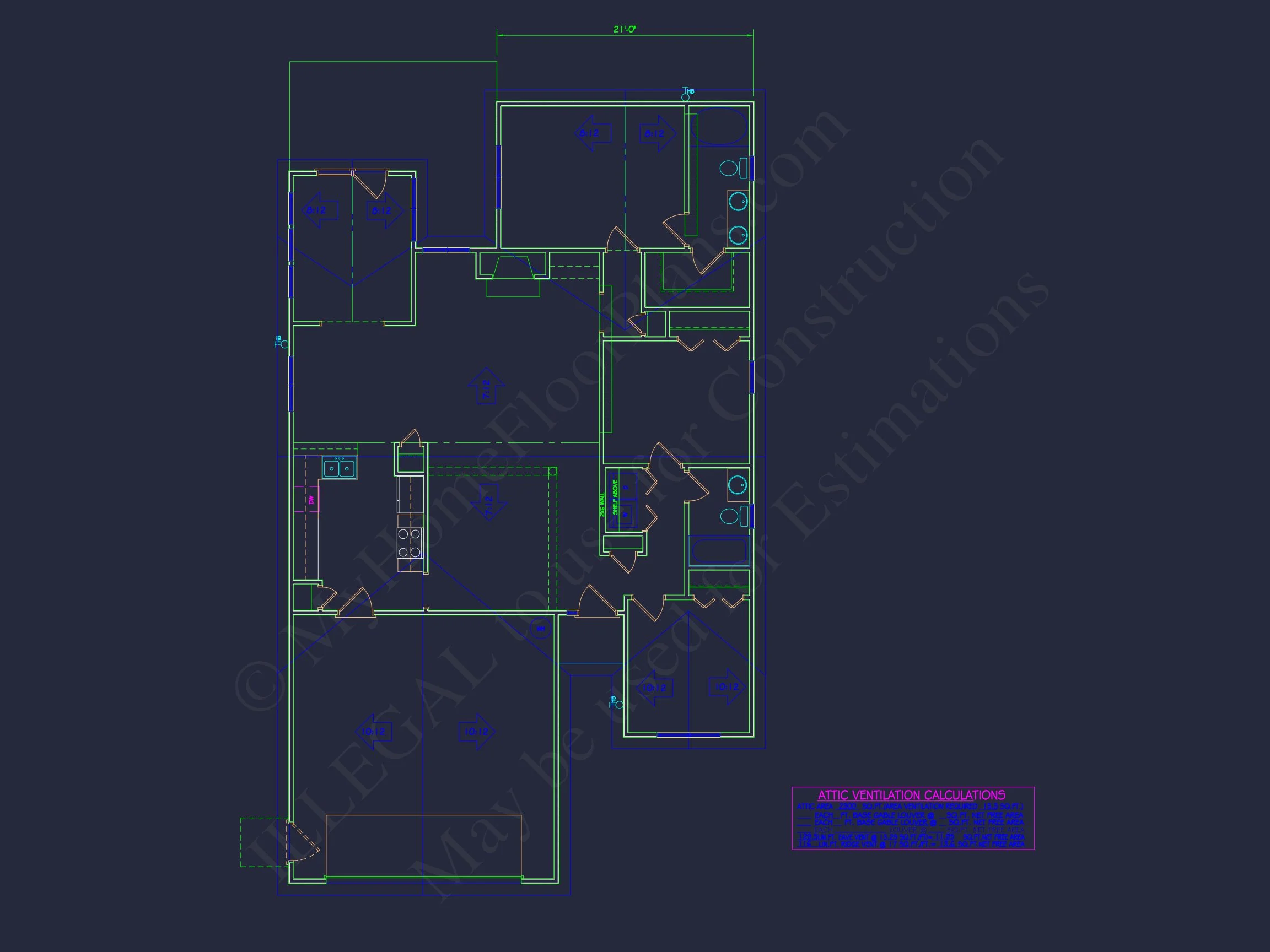 Modern Craftsman house Plan with Spacious 3 Bedrooms and CAD Blueprint