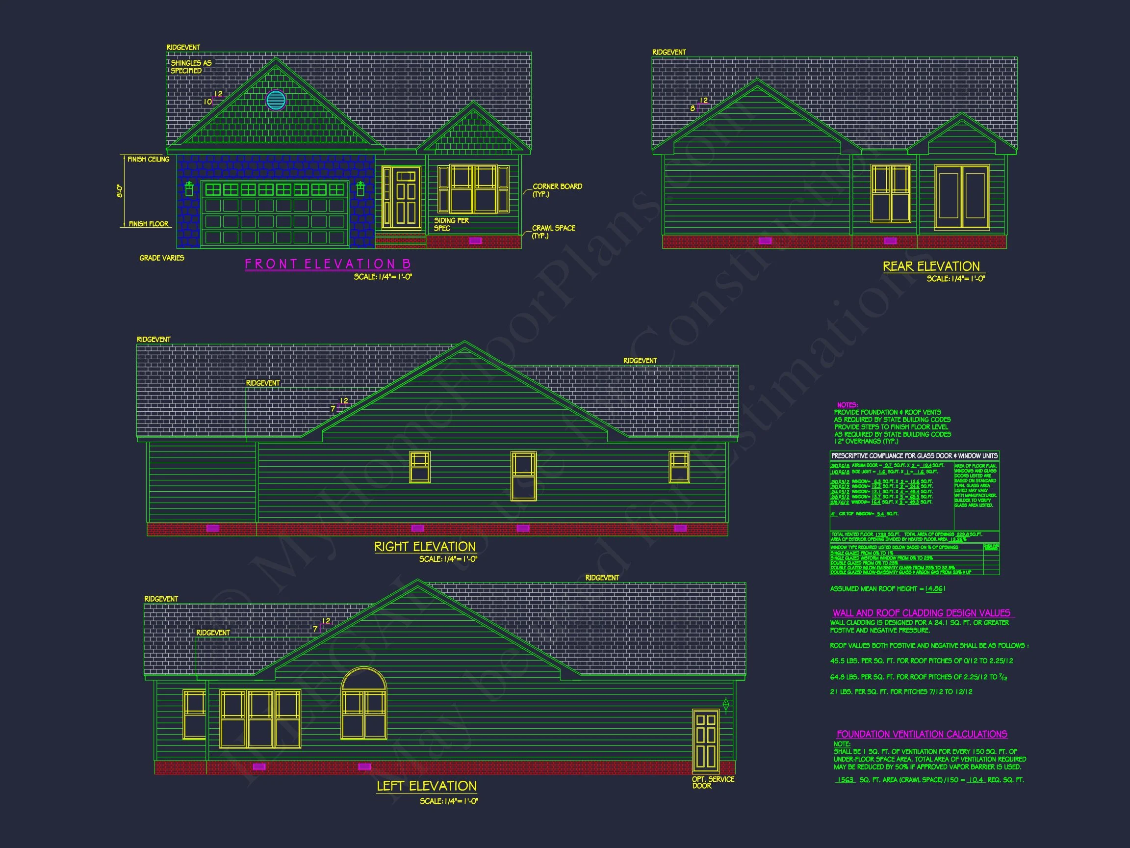 Modern Craftsman house Plan with Spacious 3 Bedrooms and CAD Blueprint