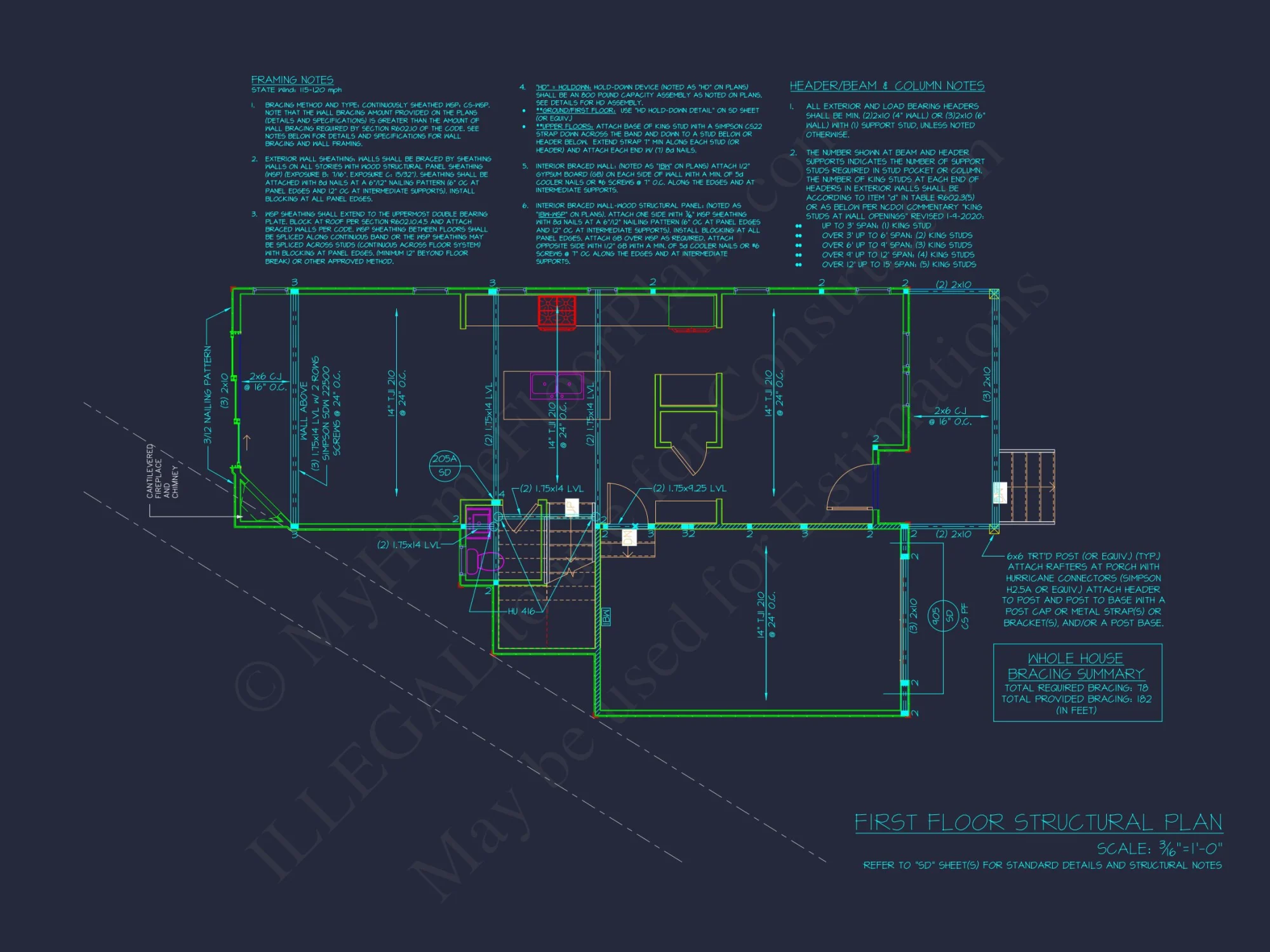 Modern Craftsman house Plan with 3 Floors and Rooftop Terrace