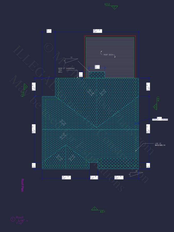 Modern Craftsman house Plan with 3 Floors and Rooftop Terrace