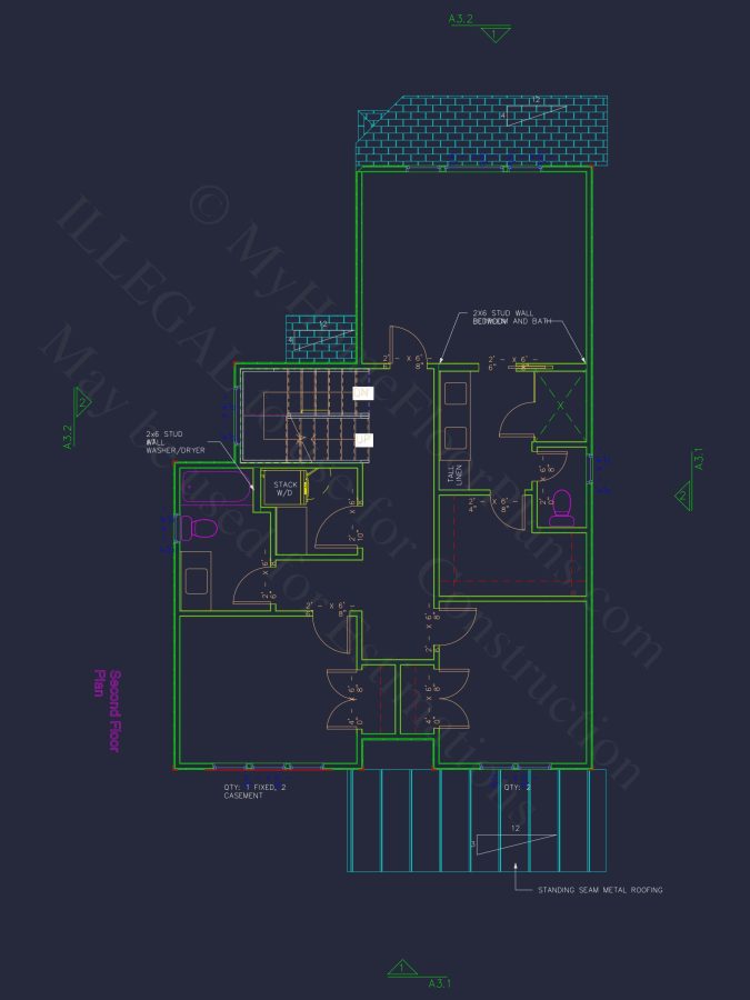 Modern Craftsman house Plan with 3 Floors and Rooftop Terrace