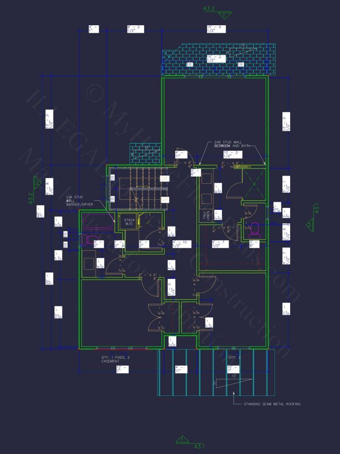 Modern Craftsman house Plan with 3 Floors and Rooftop Terrace