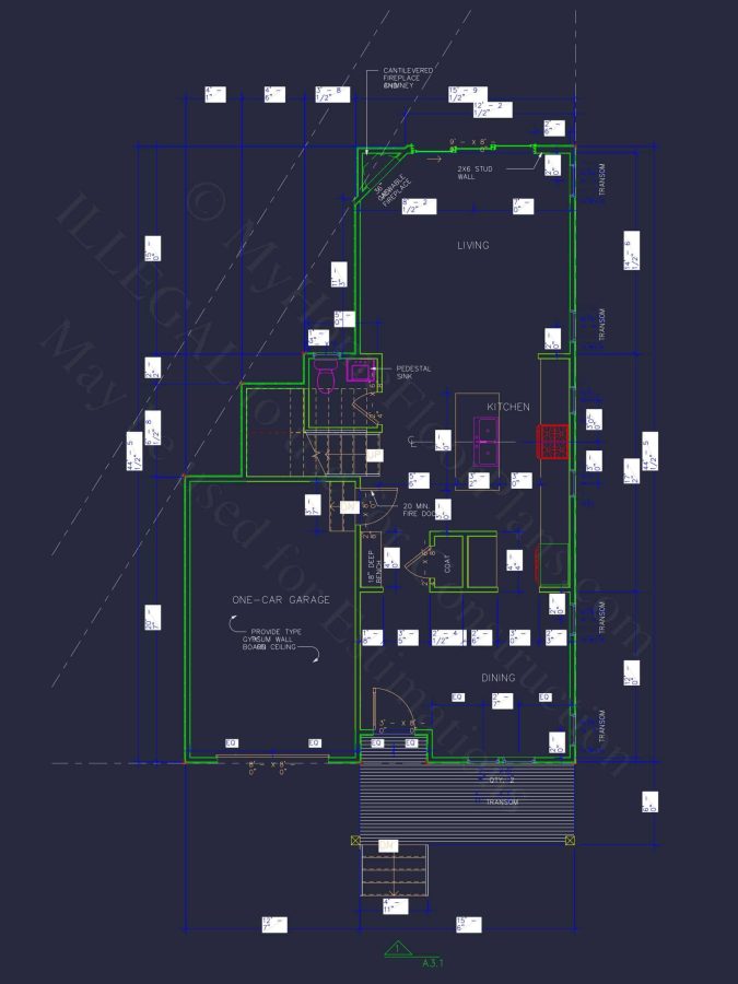 Modern Craftsman house Plan with 3 Floors and Rooftop Terrace