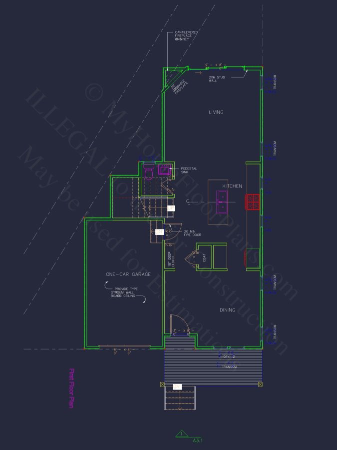 Modern Craftsman house Plan with 3 Floors and Rooftop Terrace