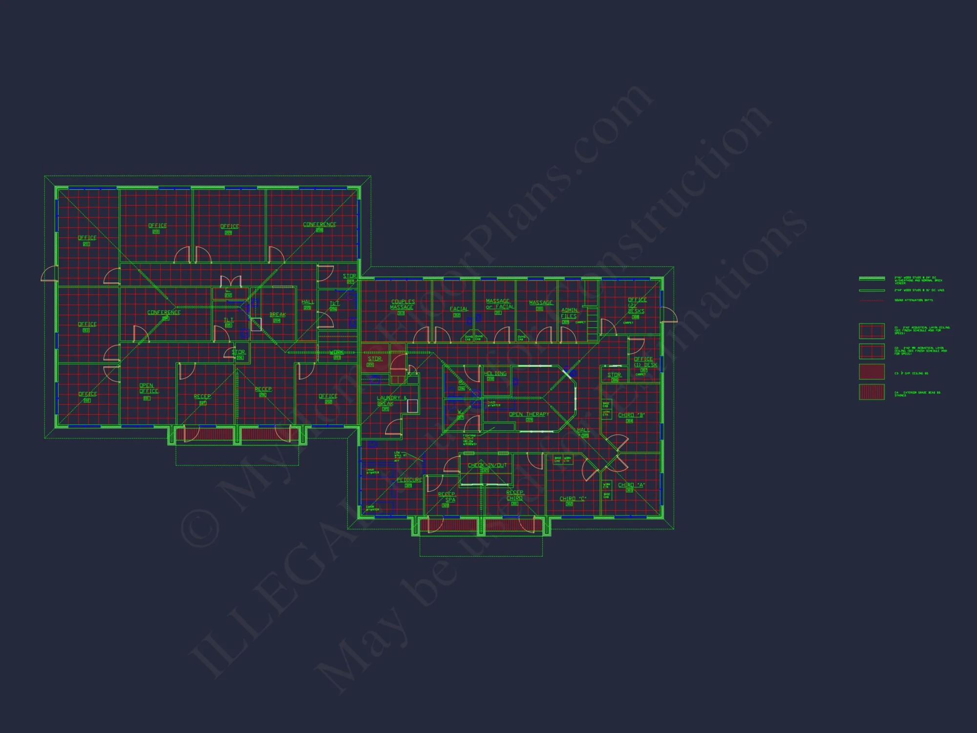 Modern Office Floor Plan with CAD Architecture and Designs