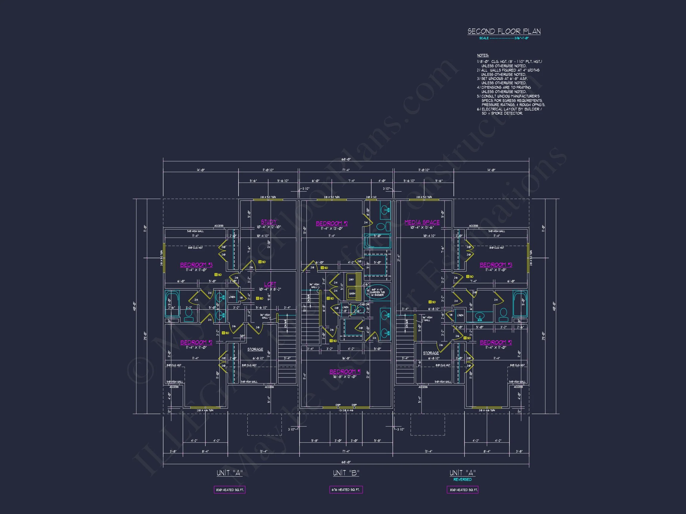 Modern 2-Bedroom Townhome Blueprint with Open Plan Design