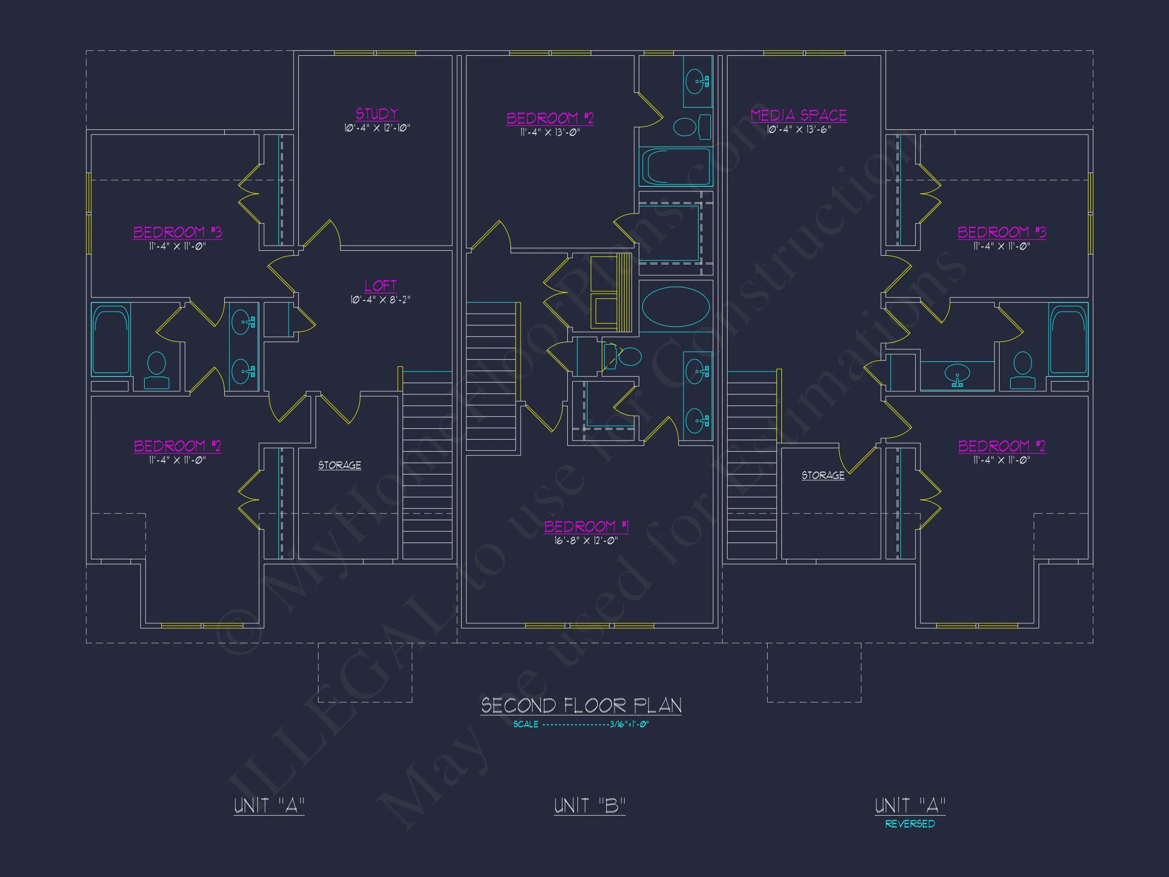 Modern 2-Bedroom Townhome Blueprint with Open Plan Design