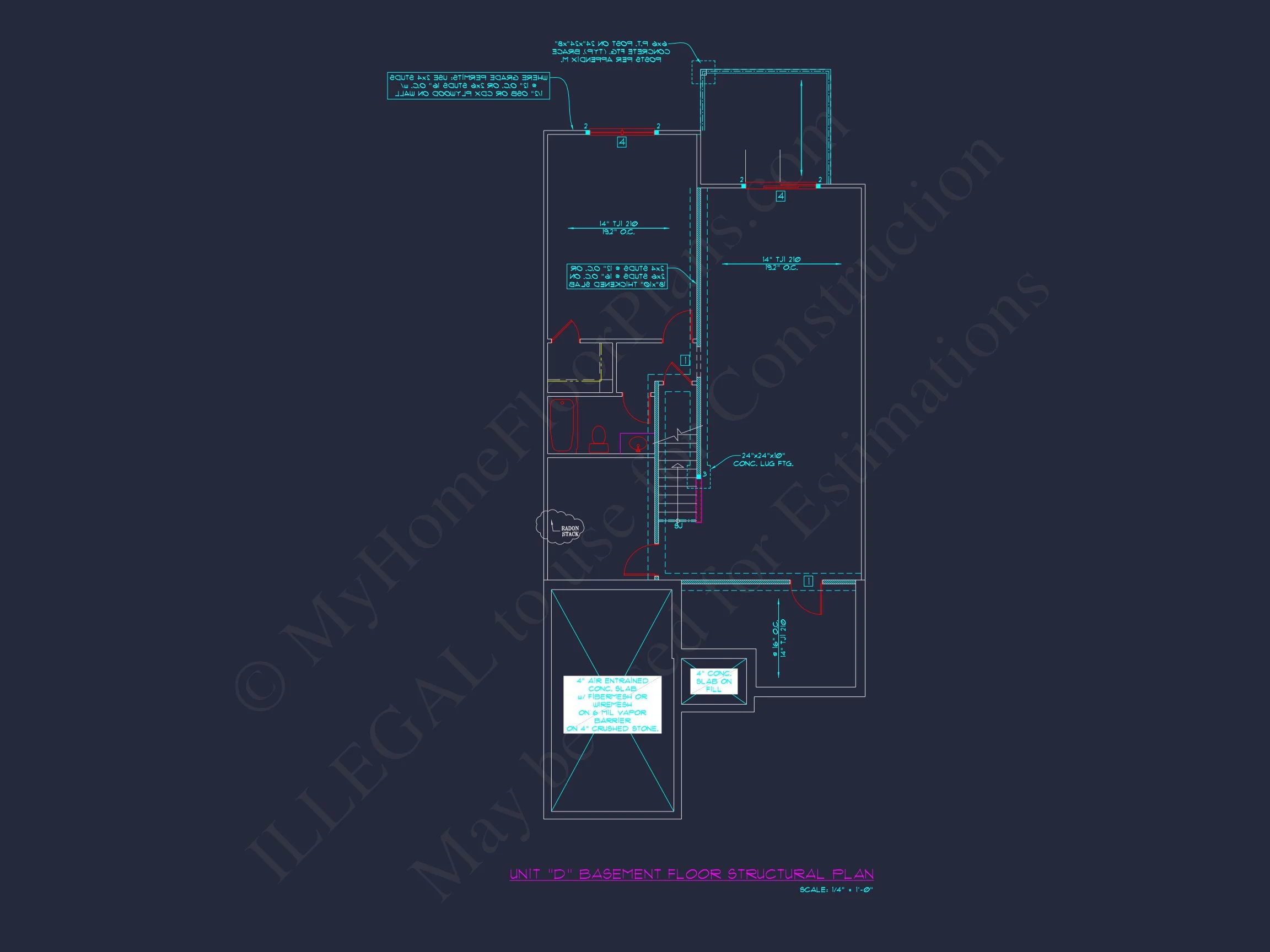 Stylish 2-Bedroom Townhome Floor Plan with CAD Blueprint Design