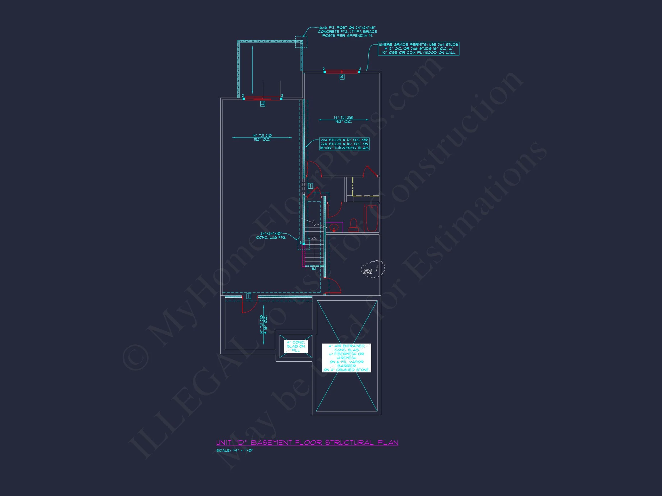 Stylish 2-Bedroom Townhome Floor Plan with CAD Blueprint Design