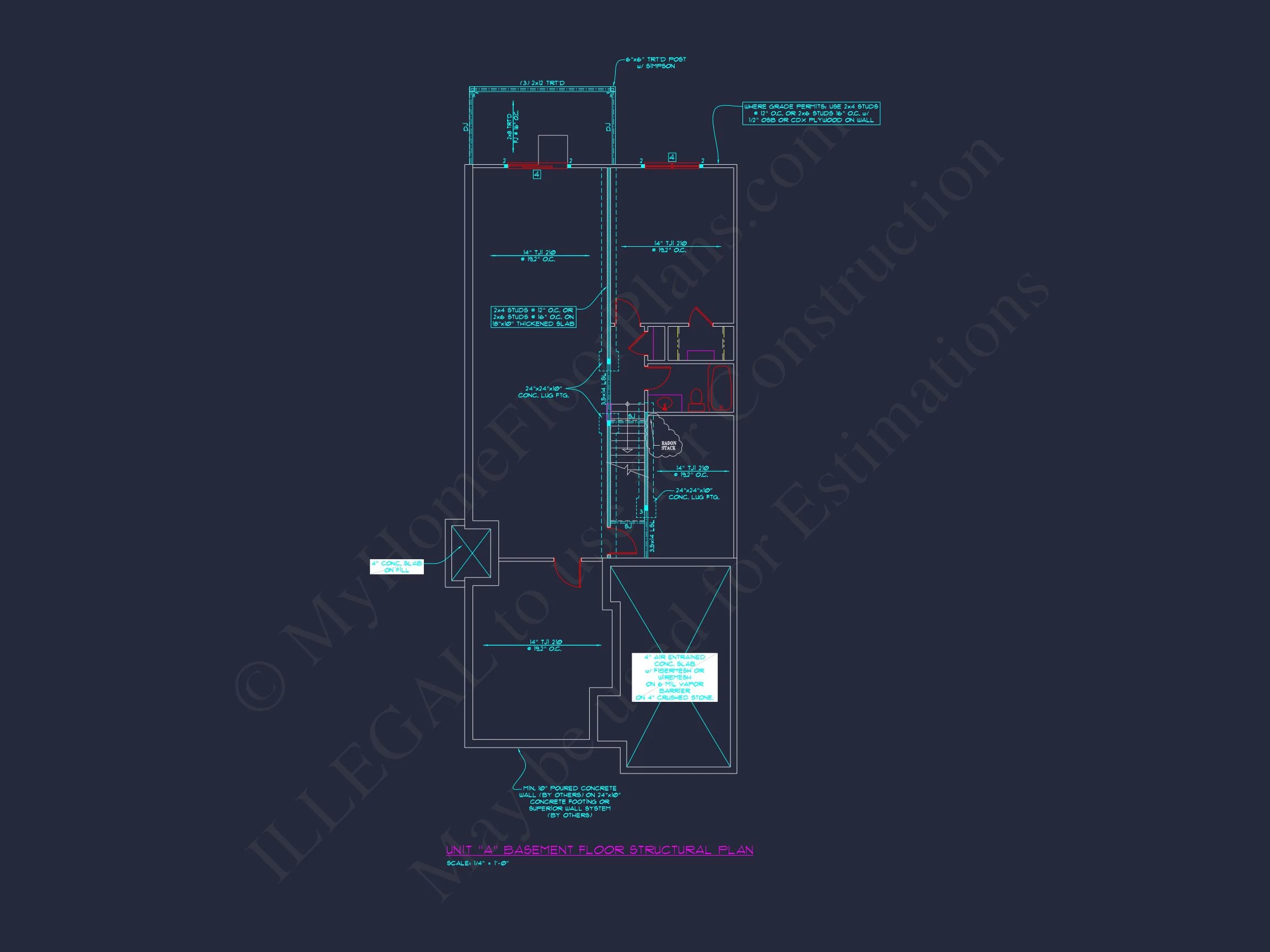 Stylish 2-Bedroom Townhome Floor Plan with CAD Blueprint Design
