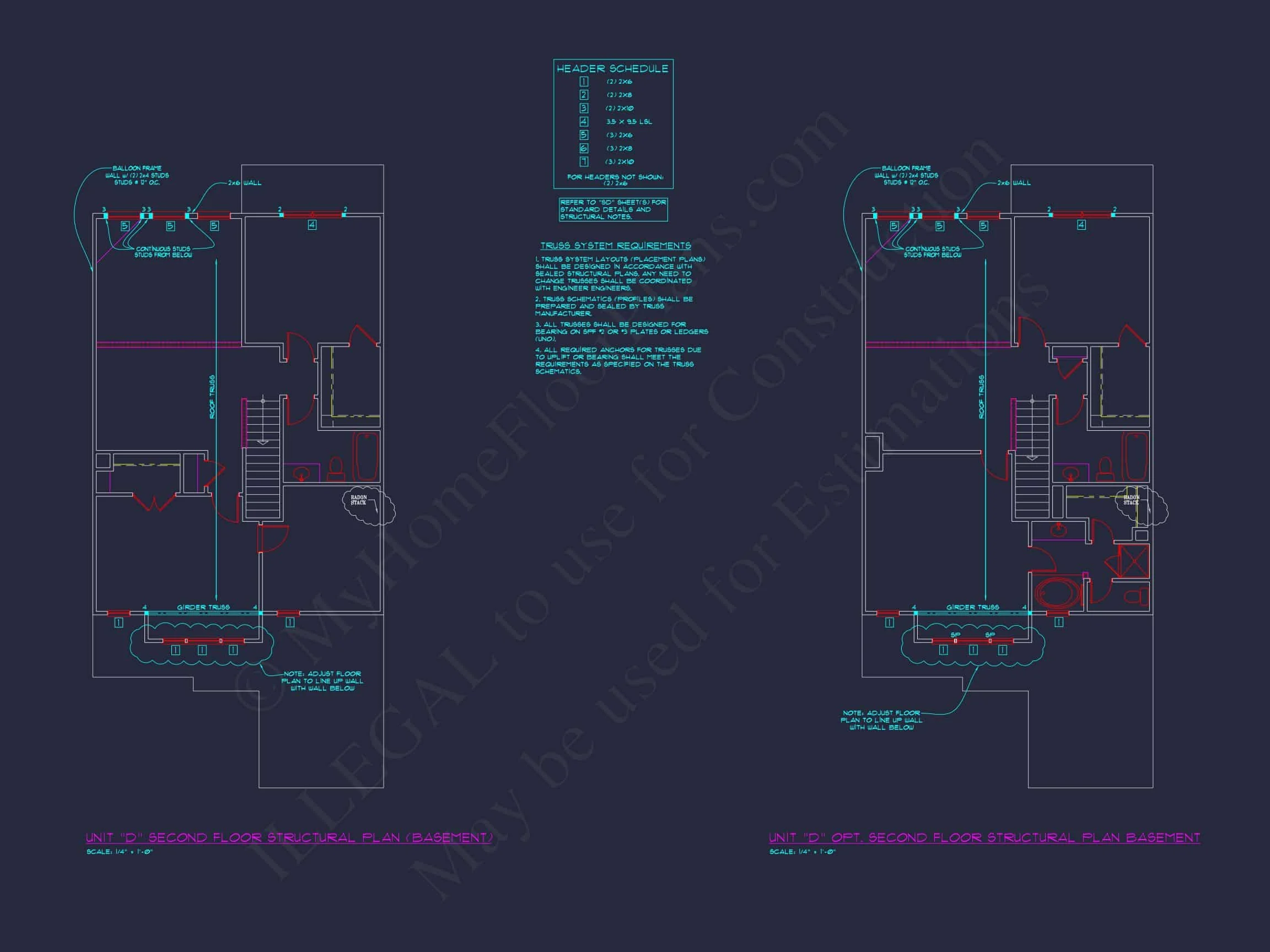 Stylish 2-Bedroom Townhome Floor Plan with CAD Blueprint Design