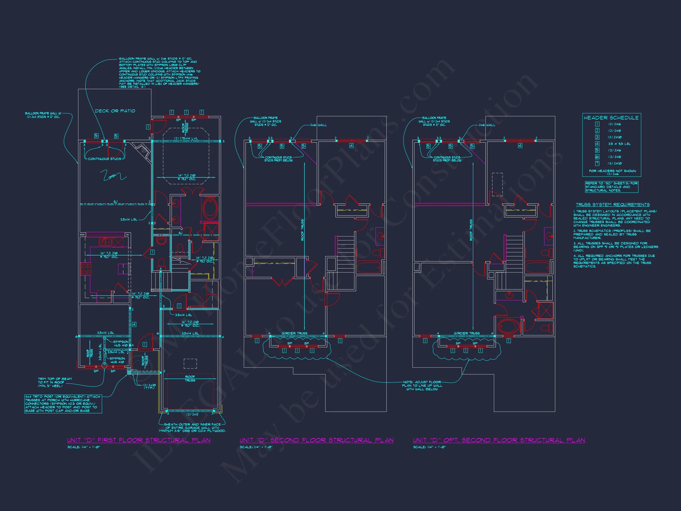 Stylish 2-Bedroom Townhome Floor Plan with CAD Blueprint Design