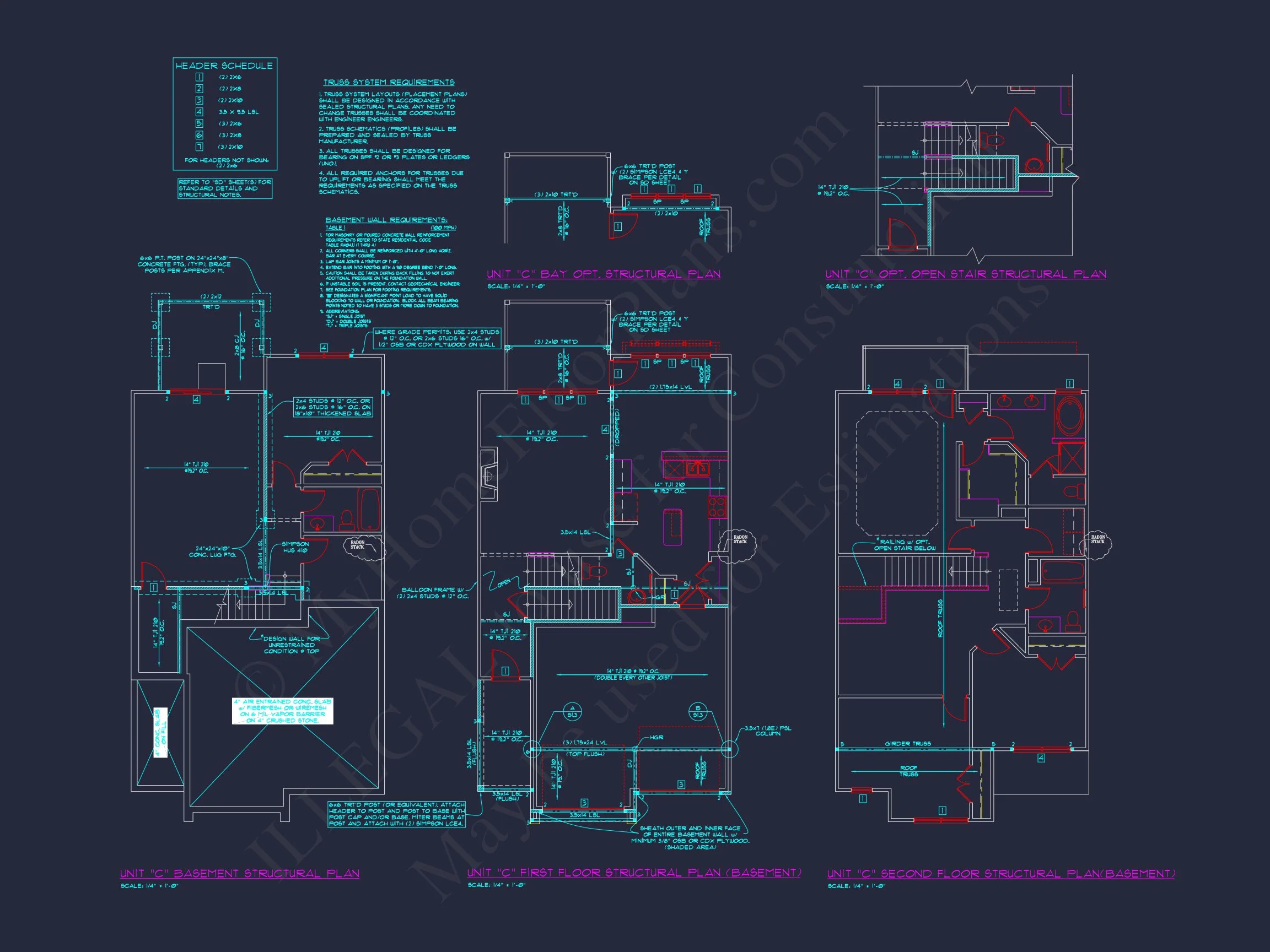 Stylish 2-Bedroom Townhome Floor Plan with CAD Blueprint Design