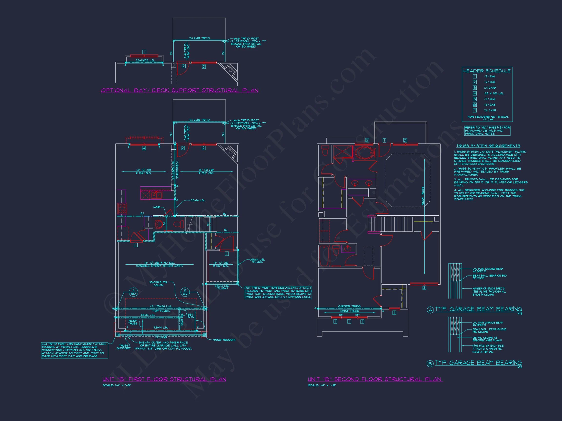 Stylish 2-Bedroom Townhome Floor Plan with CAD Blueprint Design