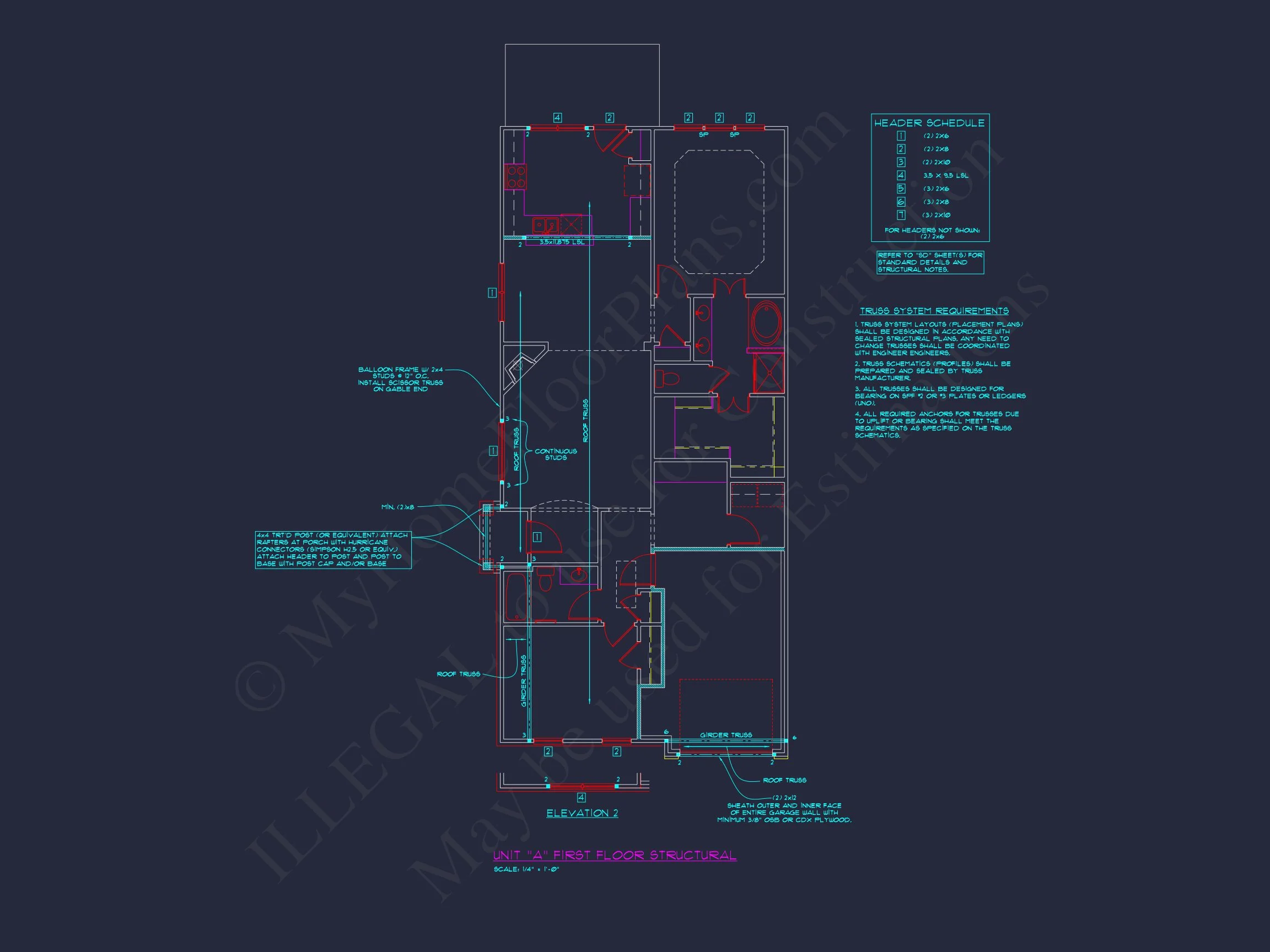 Stylish 2-Bedroom Townhome Floor Plan with CAD Blueprint Design