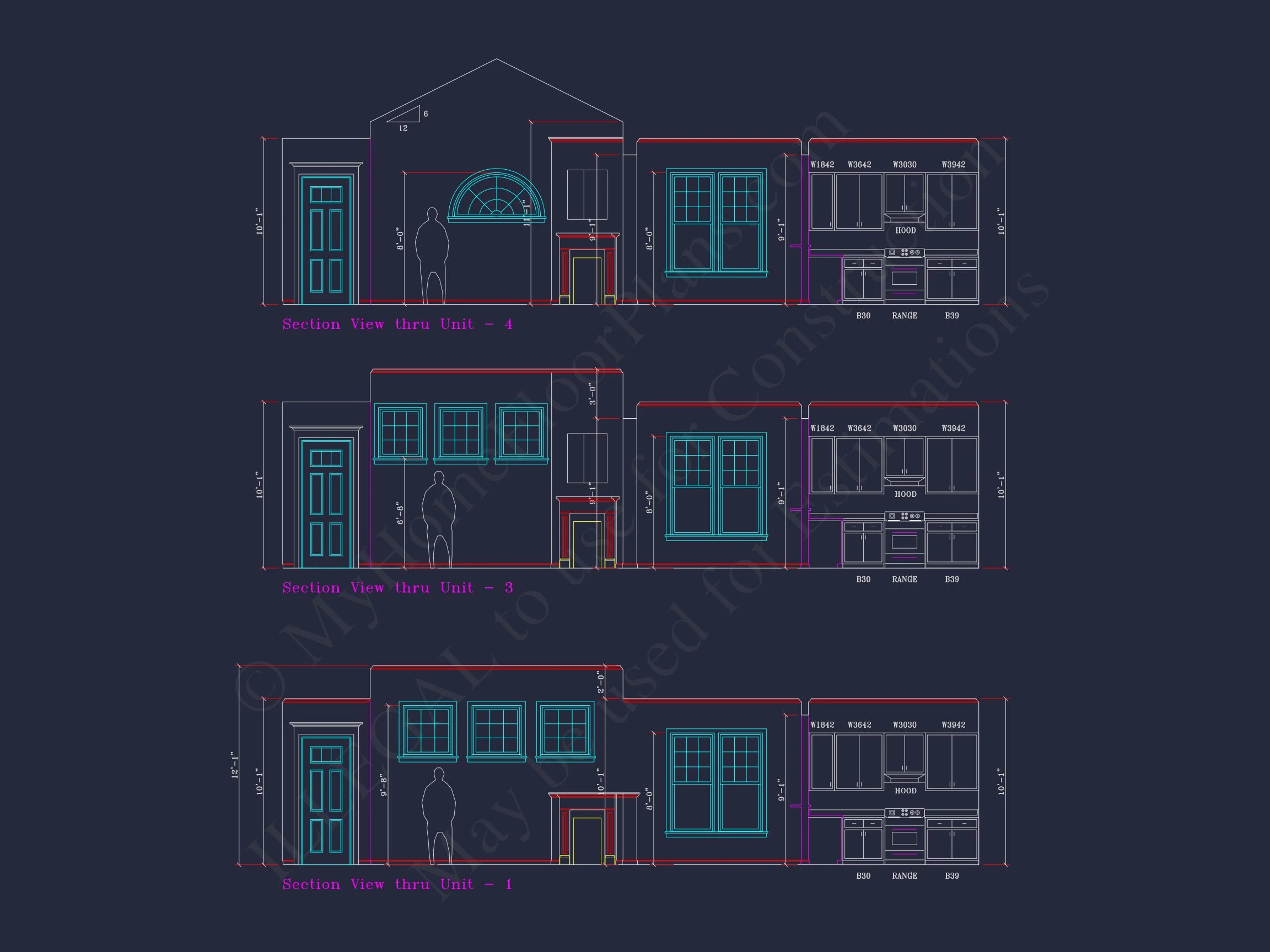 Stylish 2-Bedroom Townhome Floor Plan with CAD Blueprint Design