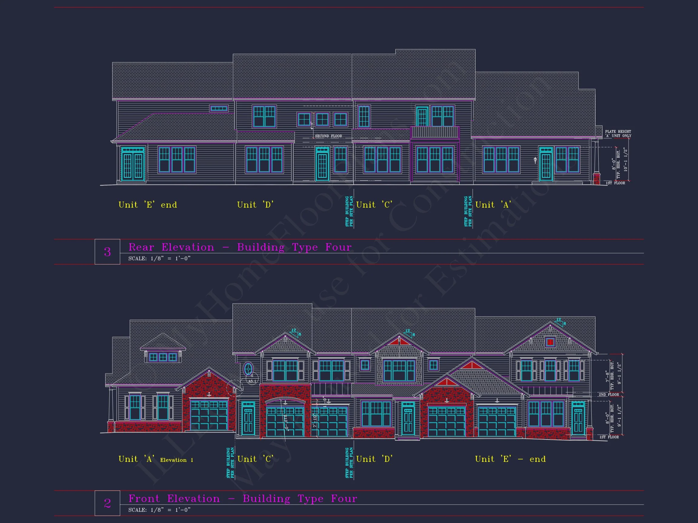 Stylish 2-Bedroom Townhome Floor Plan with CAD Blueprint Design