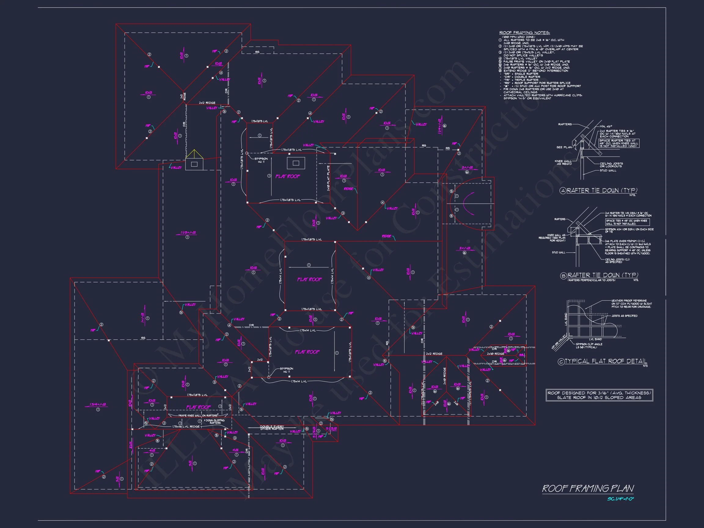 Spacious 5-Bedroom house Floor Plan with Detailed CAD Designs