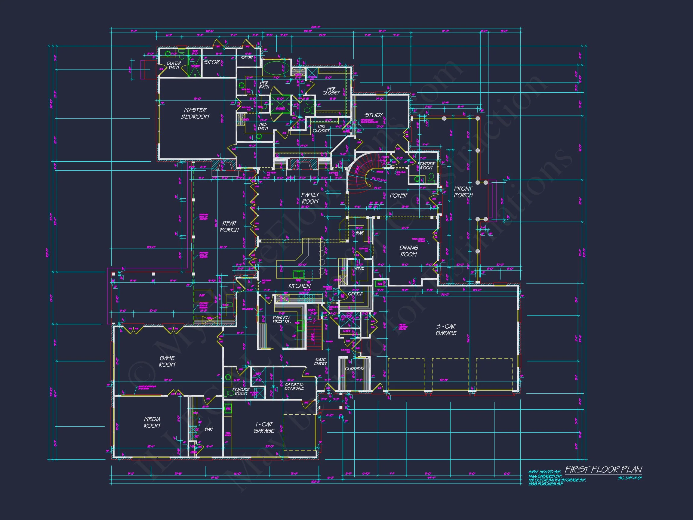 Spacious 5-Bedroom house Floor Plan with Detailed CAD Designs