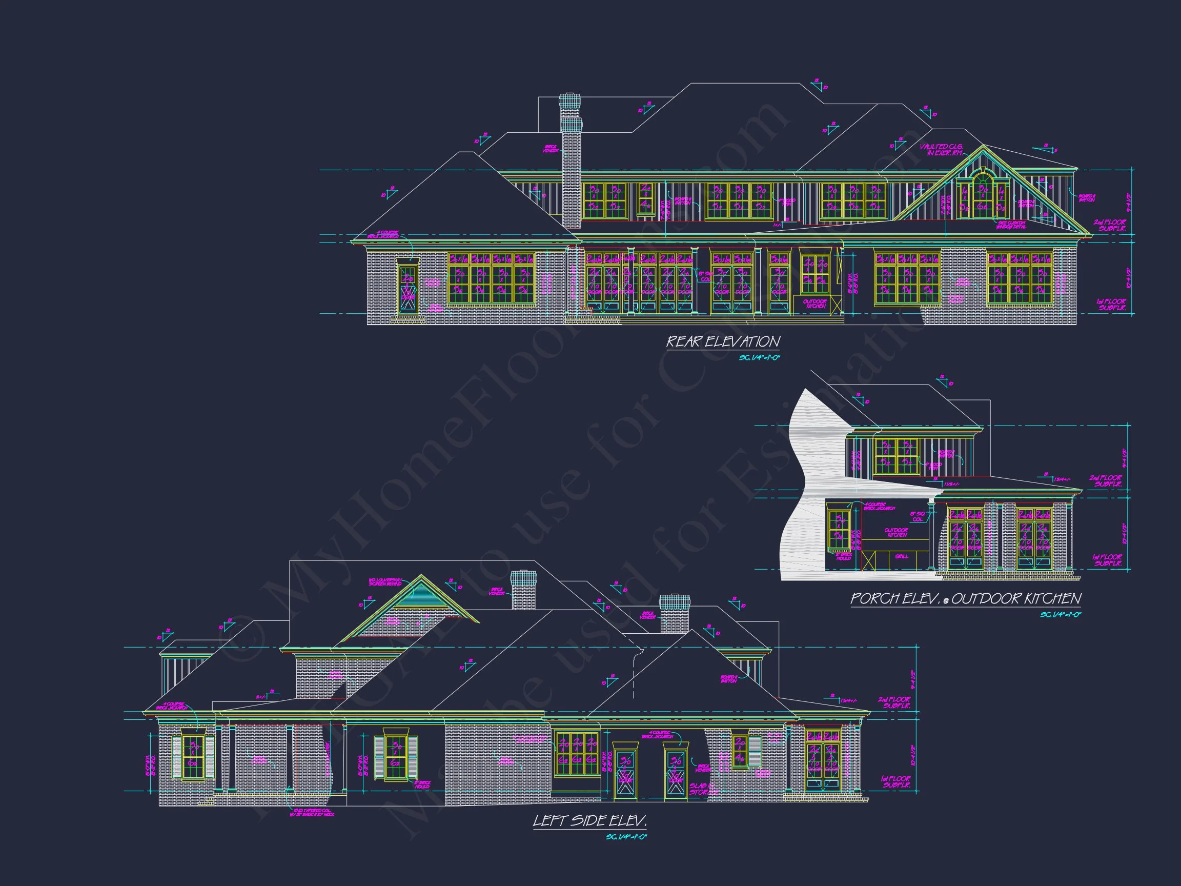 Spacious 5-Bedroom house Floor Plan with Detailed CAD Designs