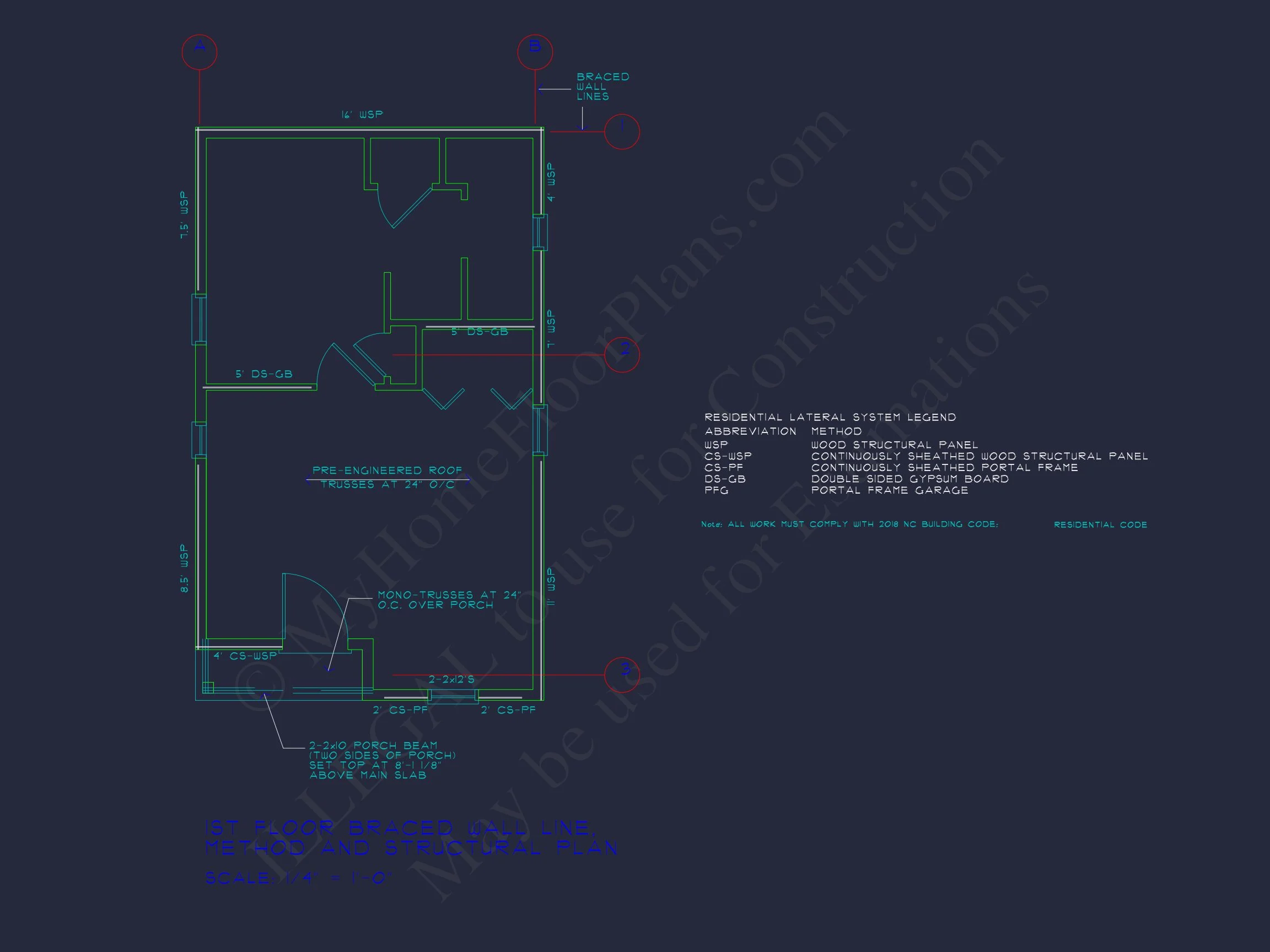 20-1960 HOUSE PLAN -American Cottage Home Plan - 1-Bed, 1-Bath, 403 SF 9 Charming Cottage-Style Floor Plan with CAD Blueprints