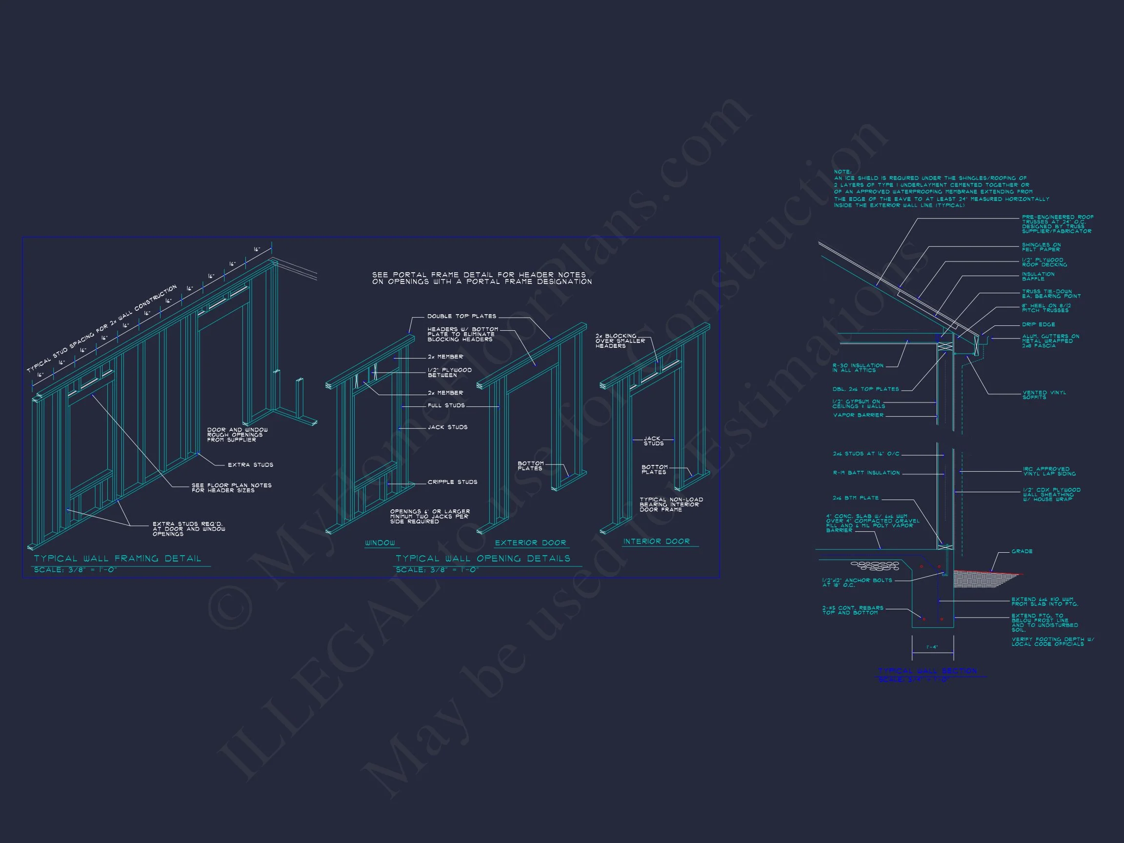 20-1960 HOUSE PLAN -American Cottage Home Plan - 1-Bed, 1-Bath, 403 SF 8 Charming Cottage-Style Floor Plan with CAD Blueprints