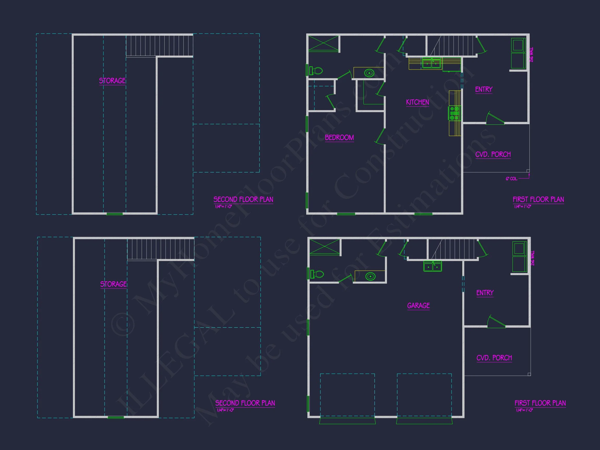 Small house Plan with 1 Bedroom and Open Floor CAD Designs