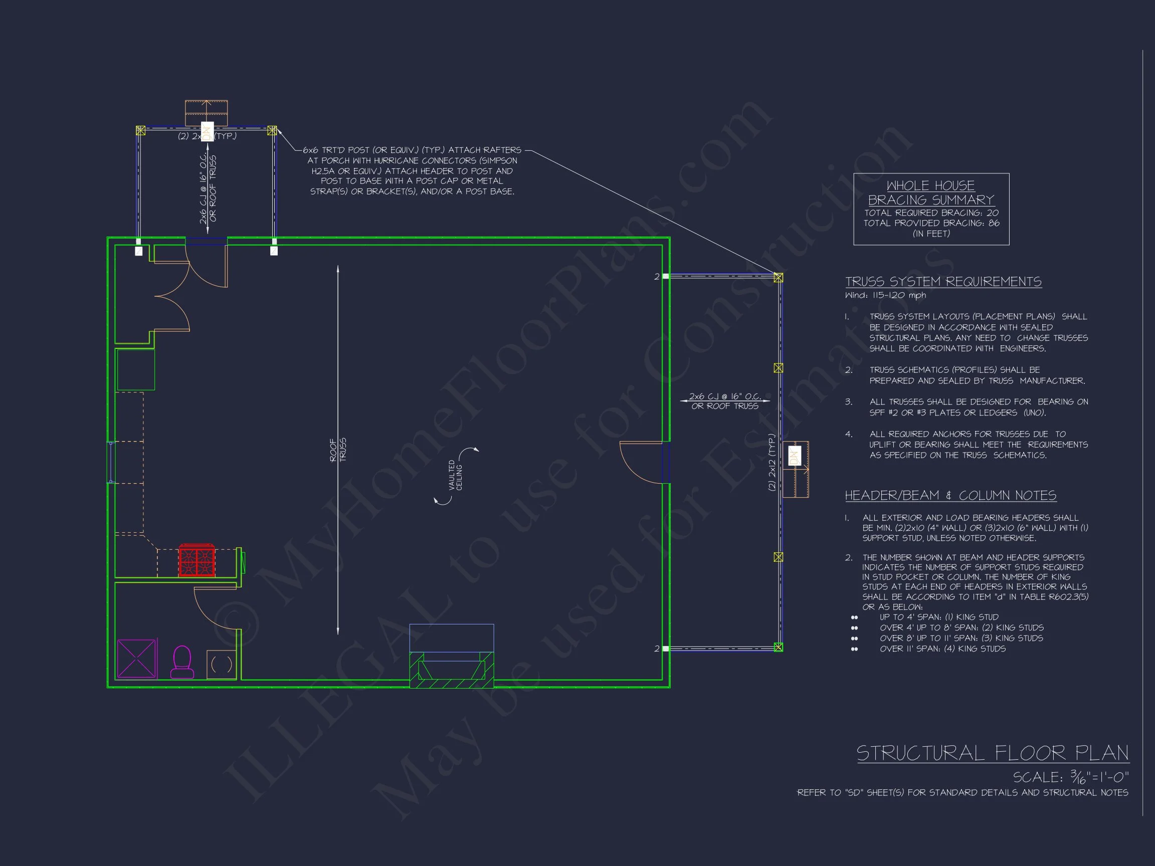 20-1407 CABIN PLAN - Cozy Cabin House Floor Plan with CAD Designs & Blueprint 9 Cozy Cabin house Floor Plan with CAD Designs & Blueprint